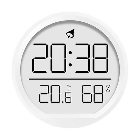 SUNFEX Compact Wall Mounted Clock With Date And Temp Display Perfect For Small Spaces