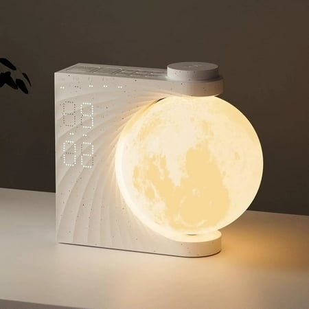 Sunrise Alarm Clock for Heavy Sleepers, Bedroom Nightlight Alarm Clock with Moonlight, 10 Light Effects, 30/60/90 Timer, 10 Sleep Nature Sounds, Sleep Aid Provided