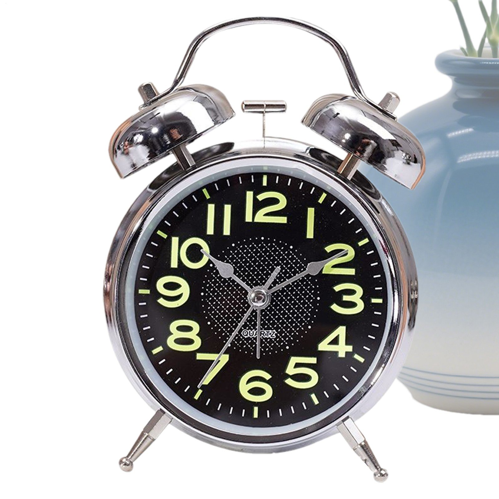 Super Loud Double Bell Analog Alarm Clock With Night Light Bedside Home Decor