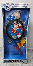SUPERMAN 3-D MOTION WALL CLOCK 14" TALL DC COMICS