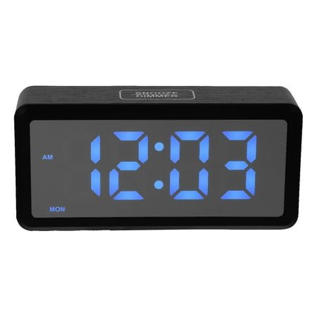 TABLZONE 1Set Elegant Wood Grain Digital Alarm Clock with Dst and Rgb Light for Home