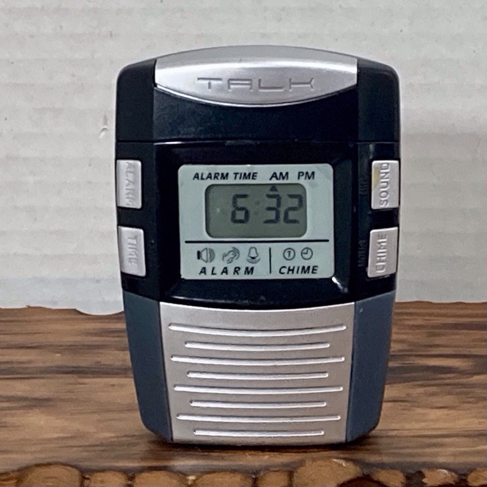 Talking Alarm Clock Portable Travel Size Digital Display w Chime & Alarm Works