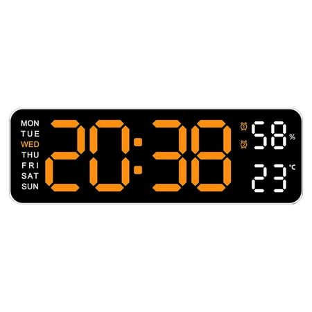 Tdoenbutw digital wall clock Electronic Clock Simple And Multifunctional Rectangular Large Font Alarm Clock Hanging And Standing Clock clock for bedroom home decor D