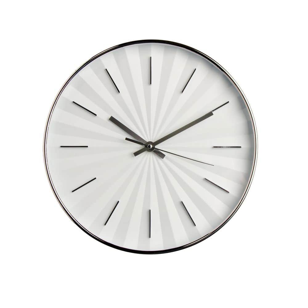 Thasos 12 in. White Wall Clock