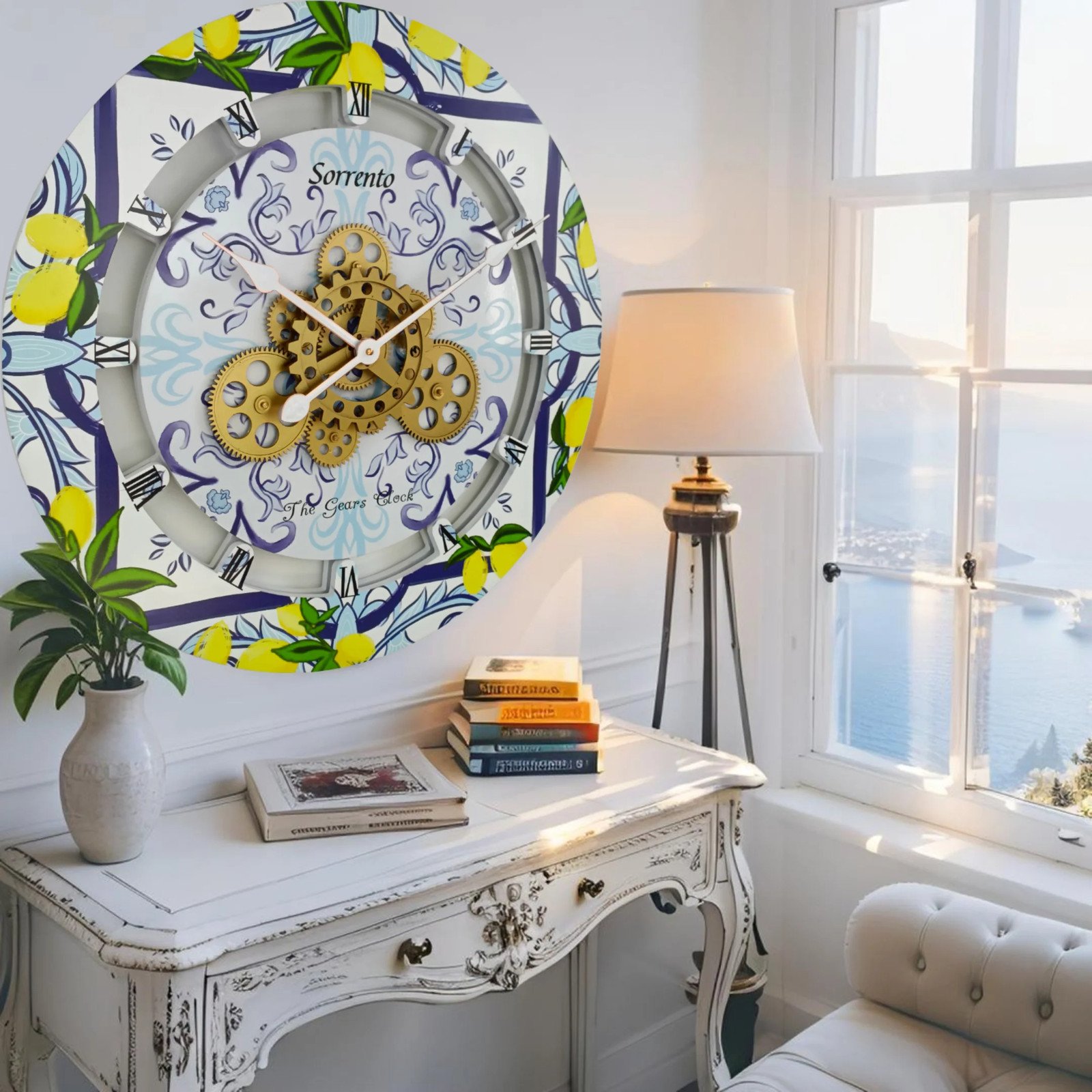 The Gears Clock ITALY LINE WALL CLOCK ROUND 24 INCH SORRENTO