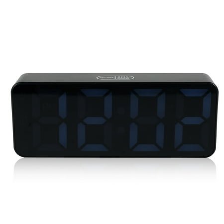 Threns Digital Alarm Clock,Bedside Snooze Clock with LED Display,Electric Desk Clock with Adjustable Dimmer Date Temperature