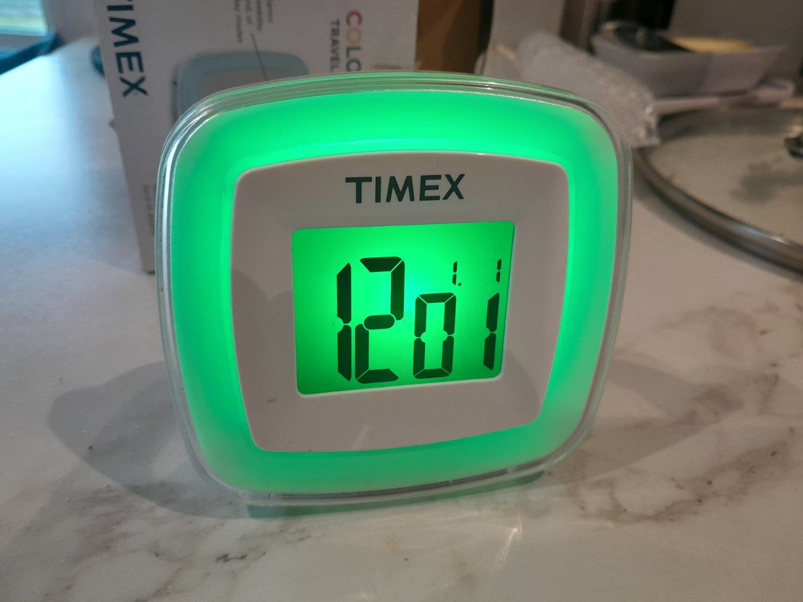 Timex Color Changing Portable Digital Alarm Clock EUC - Batteries Not Included