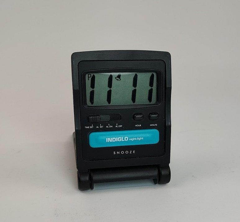 Timex INDIGLO Night-Light Alarm Clock, Folding Travel Digital Clock w/ Snooze
