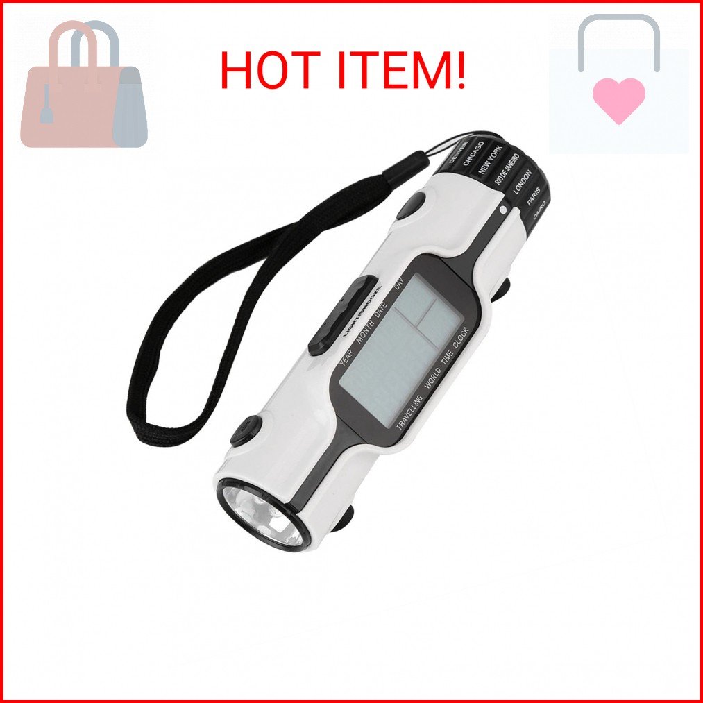 Travel Alarm Clock with LED Torch, Flashlight LED Digital World Time Travel Alar