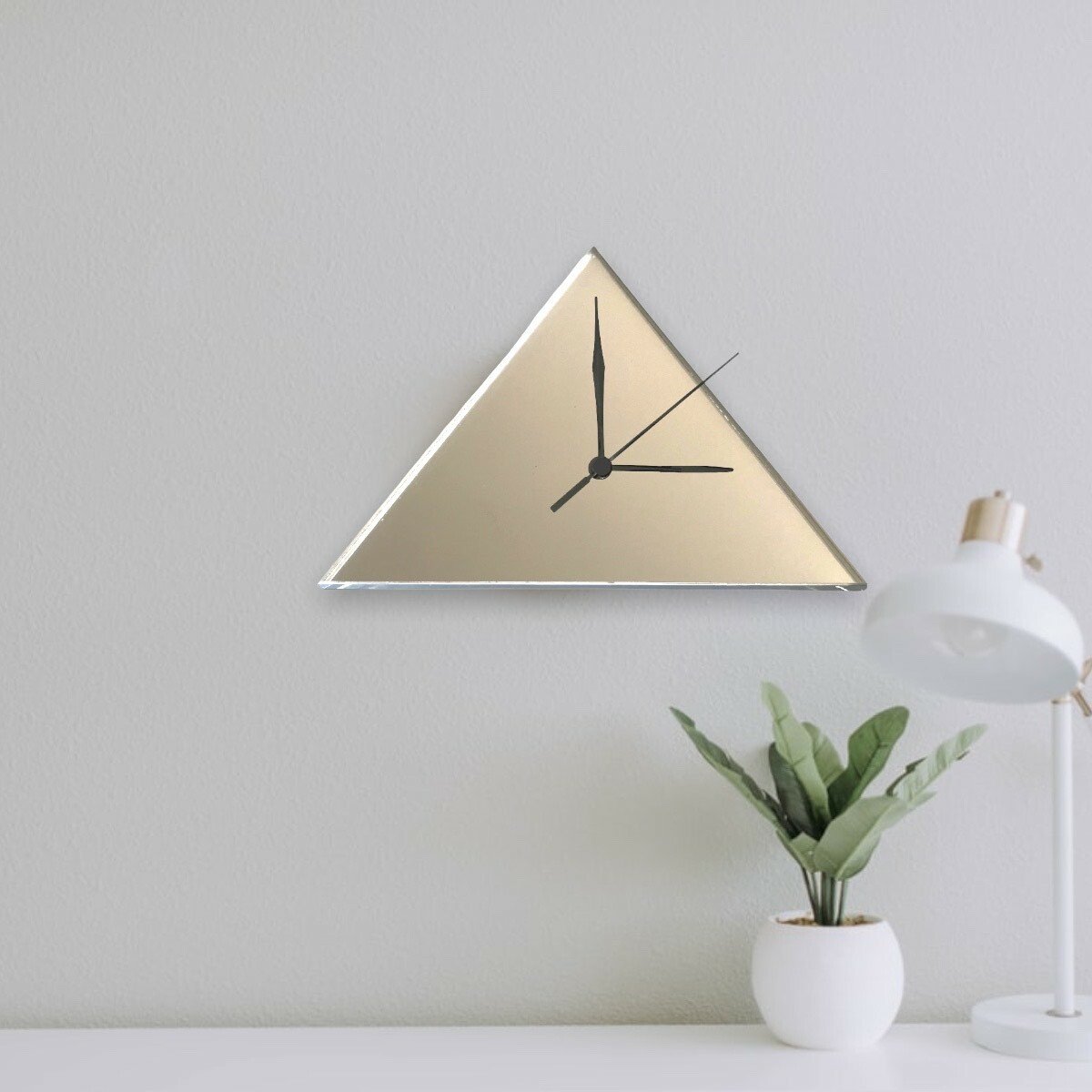 Triangle Shaped Silent Tick Acrylic Clocks - Many Colours, Bespoke Made