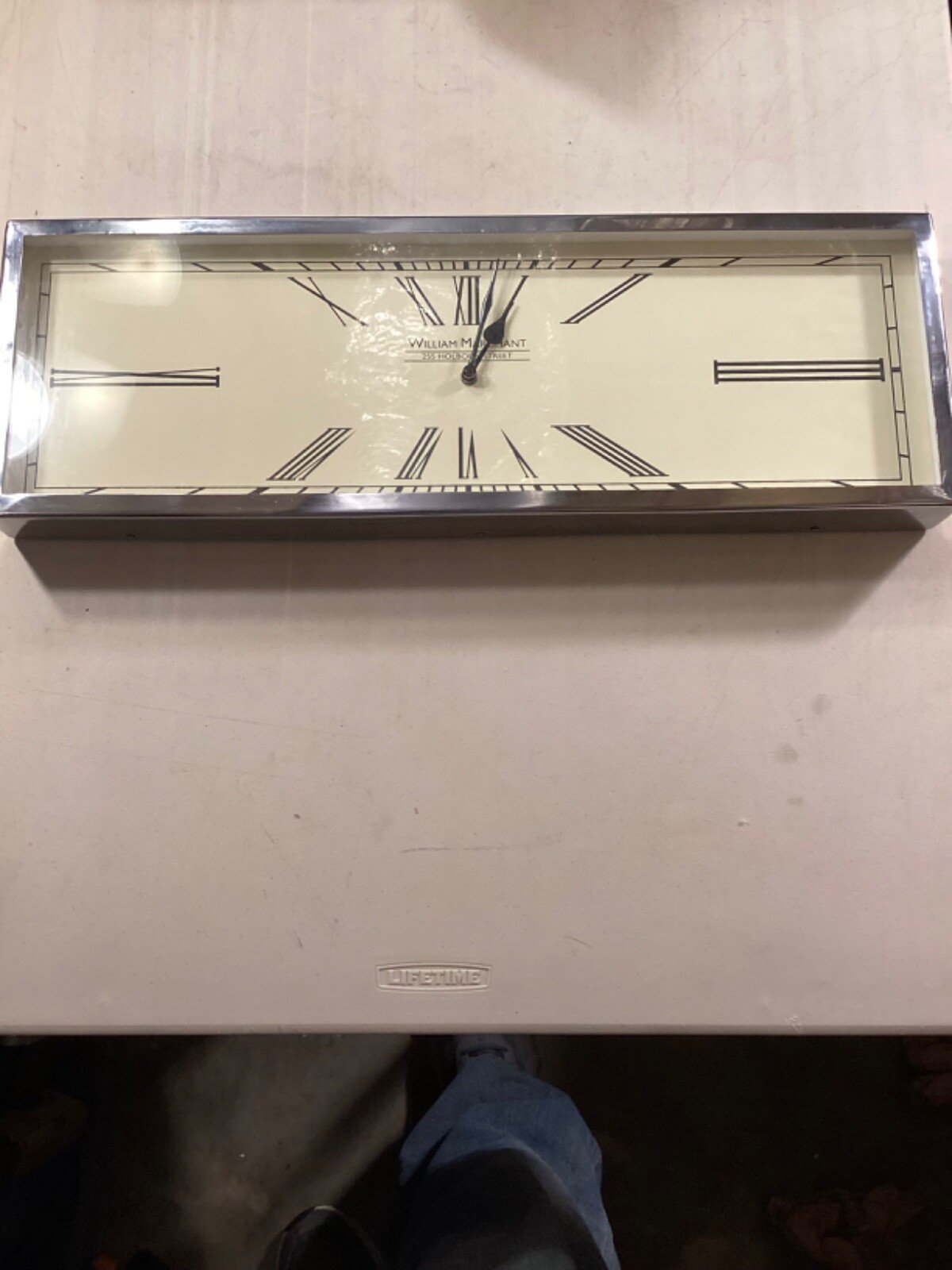 TriBeCa Rectangular Wall Clock With Roman Numerals 24” x 8” x 2” in Great Shape