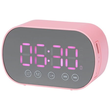 Unique Bargains Dual Digital Alarm Clock with FM Radio and Speaker Function Pink