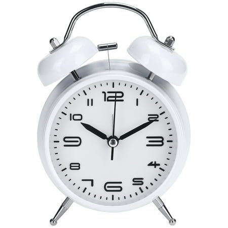 Unique Bargains Old Fashioned Loud Alarm Clock with Night Light White