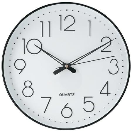 Unique Bargains Silent Non-Ticking Modern Battery Operated Wall Clock White