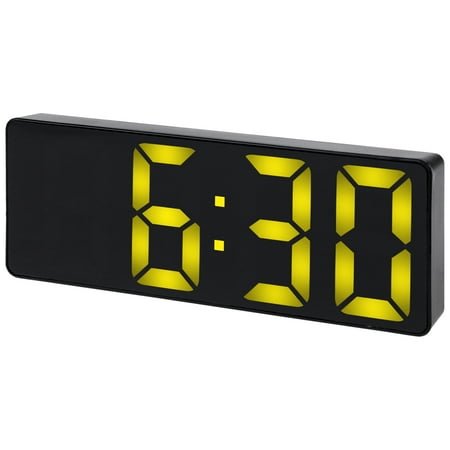 Unique Bargains Small Digital Alarm Clock for Bedroom for Deep Sleepers Yellow