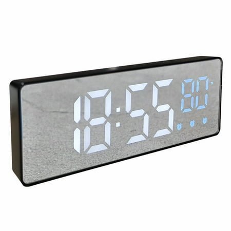 Unique Bargains Triple Alarm Clock with Big Numbers Display for Deep Sleepers Blue