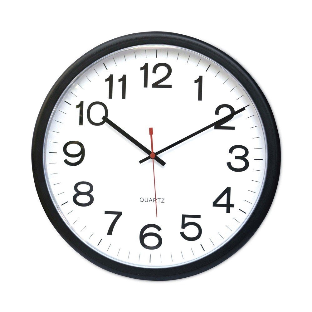 Universal 11381 13.5" Round Indoor/Outdoor Wall Clock - Black Case New