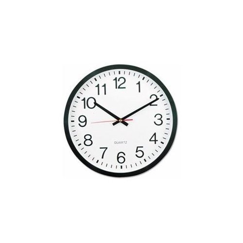 Universal Office Products 10431 Round Wall Clock, 12-1/2in, Black