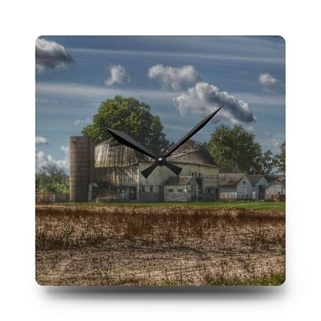 U R There Photography Sutton Road End of Days Rustic Farmhouse Wall Clock