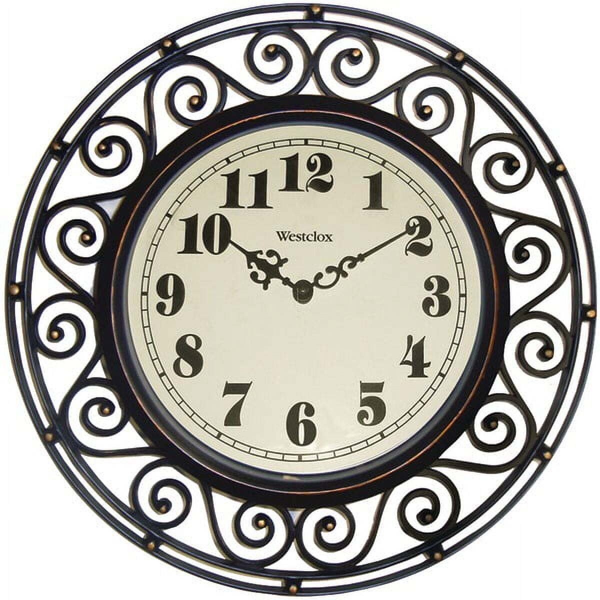 USA Wrought Iron Style Bronze Analog Quartz Accuracy 12" Round Wall Clock