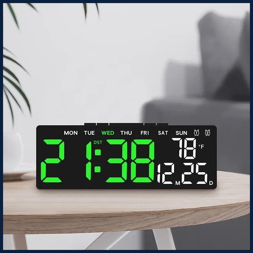 USB Powered Digital Alarm Clock TEMP Date Week Dual Alarm Timing Countdown...