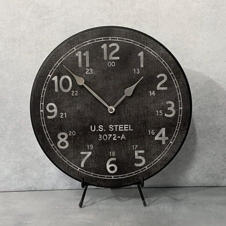 US Steel Wall Clock | Ultra Quiet Quartz Mechanism | Hand Made in USA Beautiful Crisp Lasting Color | Comes in 8 Sizes | 24-Inch