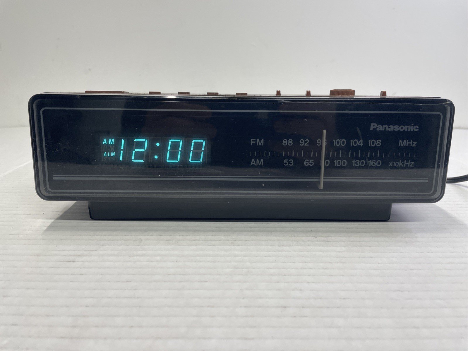 Vintage 70s Panasonic Alarm Clock AM FM Radio RC-65 Simulated Wood Cabinet WORKS