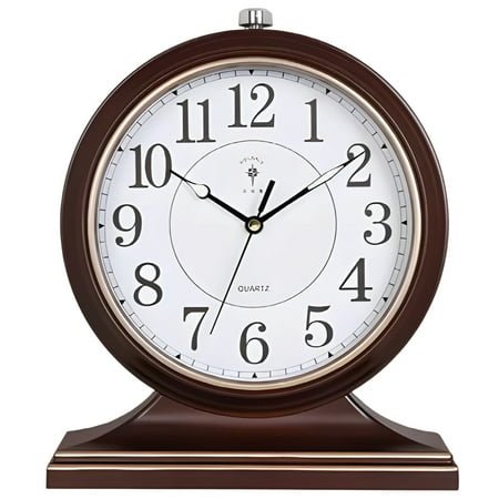 Vintage Desk Clock, 10 Mantel Clock, Retro Table Clock, Silent Movement, Large Luminous Dial, Decorative Home Office Gift