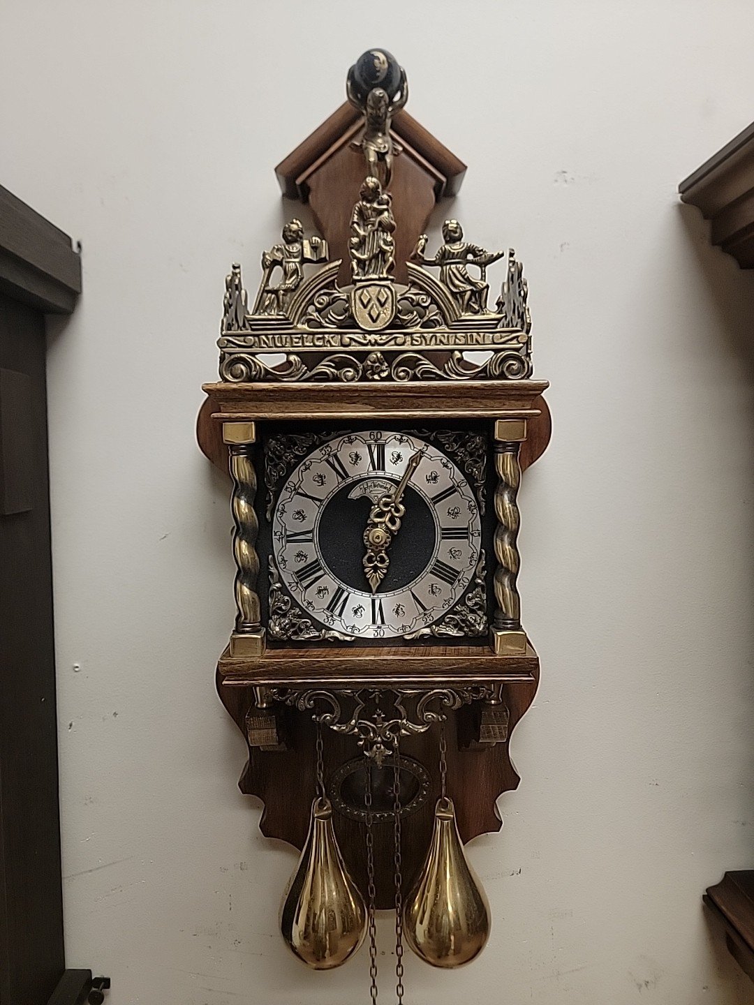 Vintage Dutch Zaandam Wall Clock JAW Wuba 8 Day