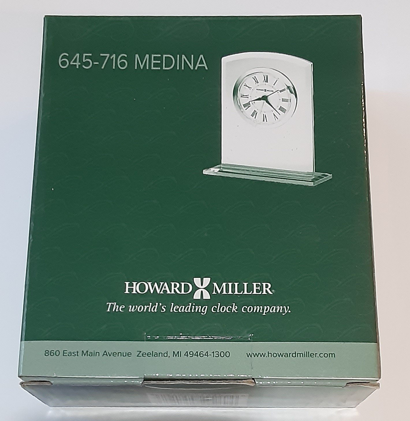 Vintage Howard Miller Table Top Glass Arch Alarm Clock 645-716 NEW IN BOX Modern