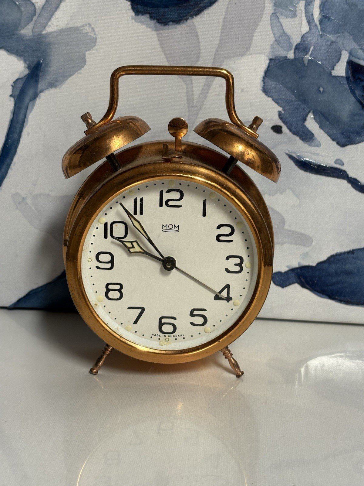 Vintage Hungary Mom Double Bell Alarm Clock Copper Tone