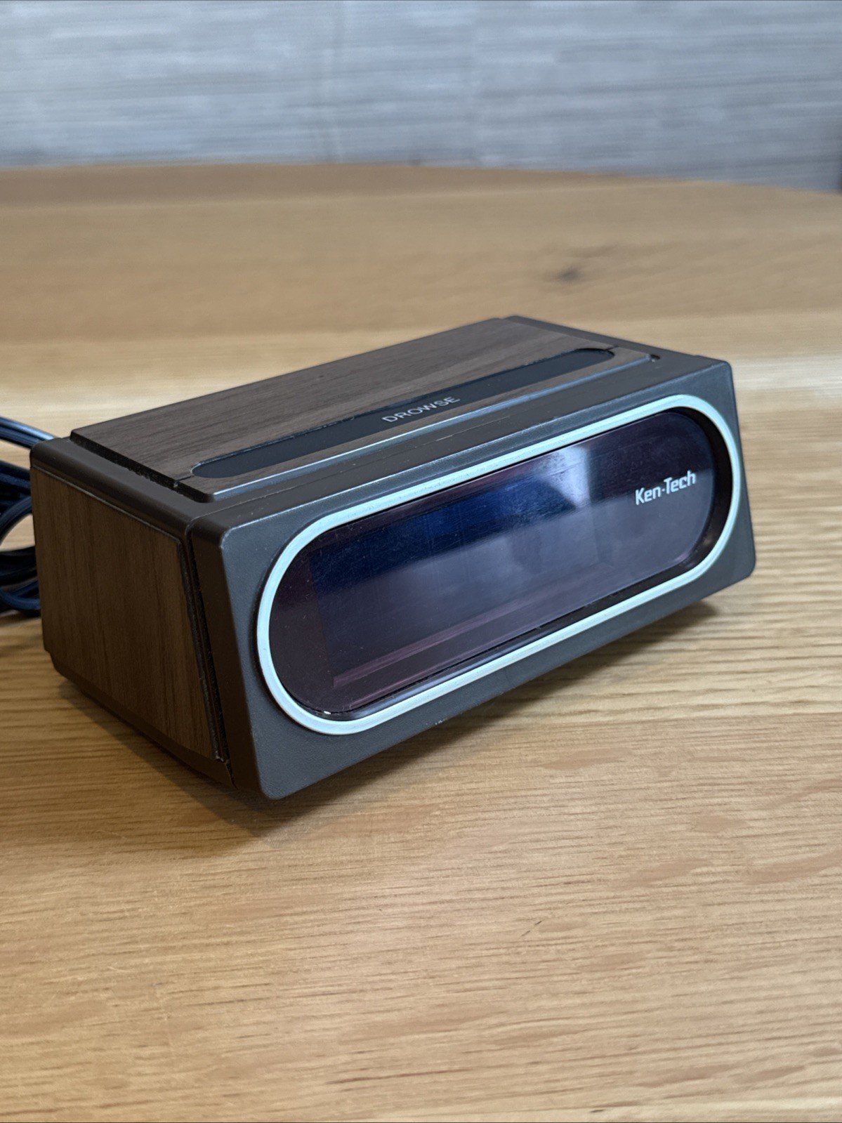 Vintage Ken-Tech Digital Alarm Clock Wood Grain Model No T-2098 - Works