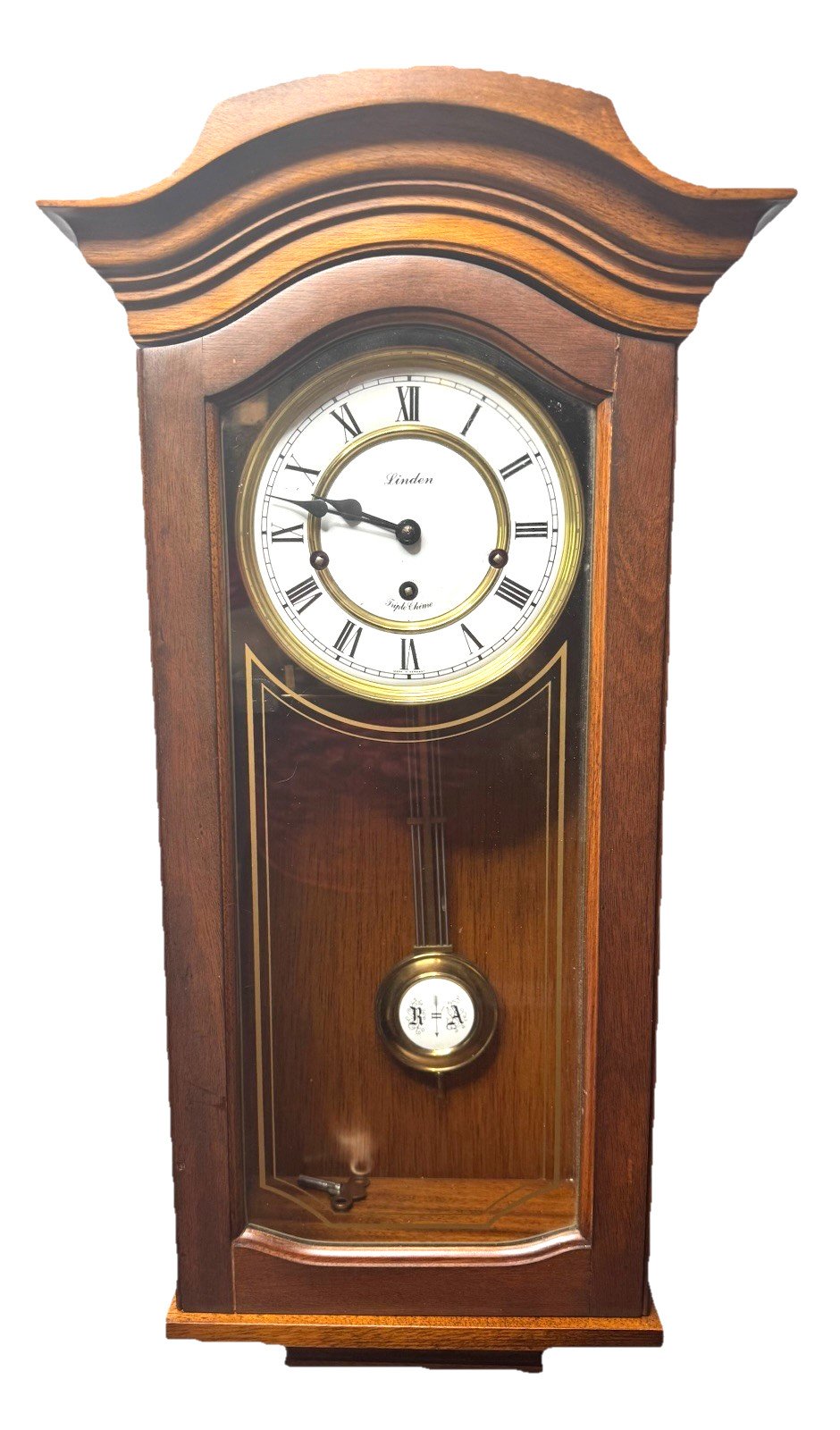 Vintage Linden Westminster Chime Wall Clock Made In Germany Fully Serviced