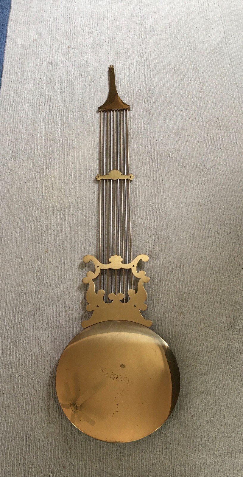 Vintage Metal Gold Hermle / Kieninger Clock Lyre Pendulum Made in Germany 48"T