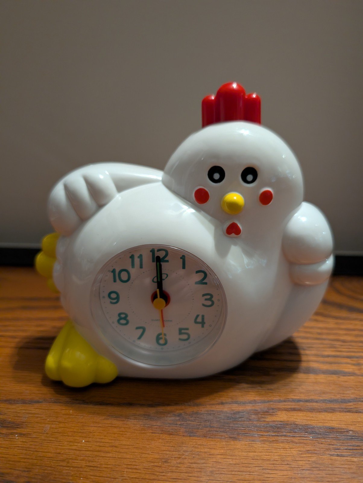 Vintage Original Rooster Chicken Quartz Alarm Clock Working Chicken Alarm
