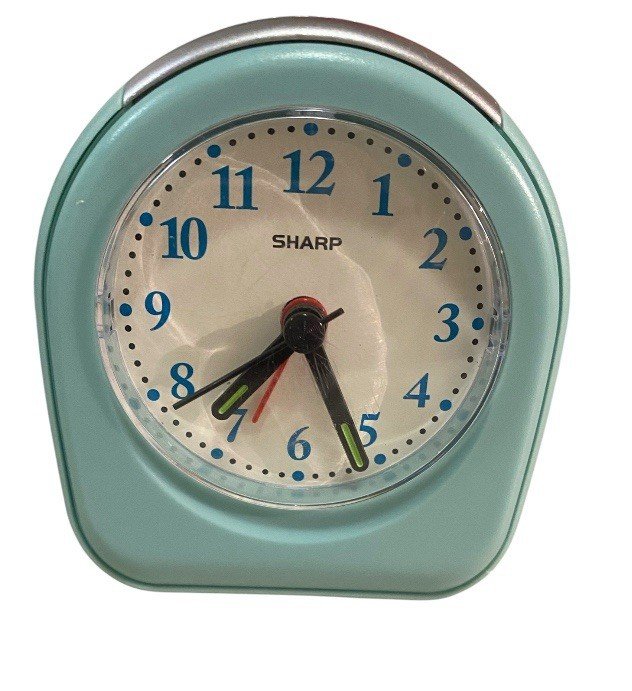 Vintage Sharp Quartz Analog Alarm Clock With Snooze & Light Feature Turquoise