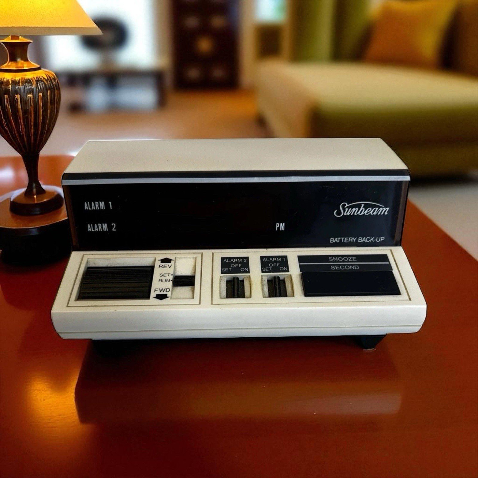 Vintage Sunbeam Dual Alarm Digital LED Clock Model 88B 75 Battery Backup Tested