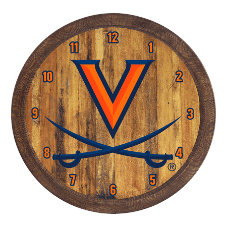 Virginia Cavaliers: Faux Barrel Top Wall Clock