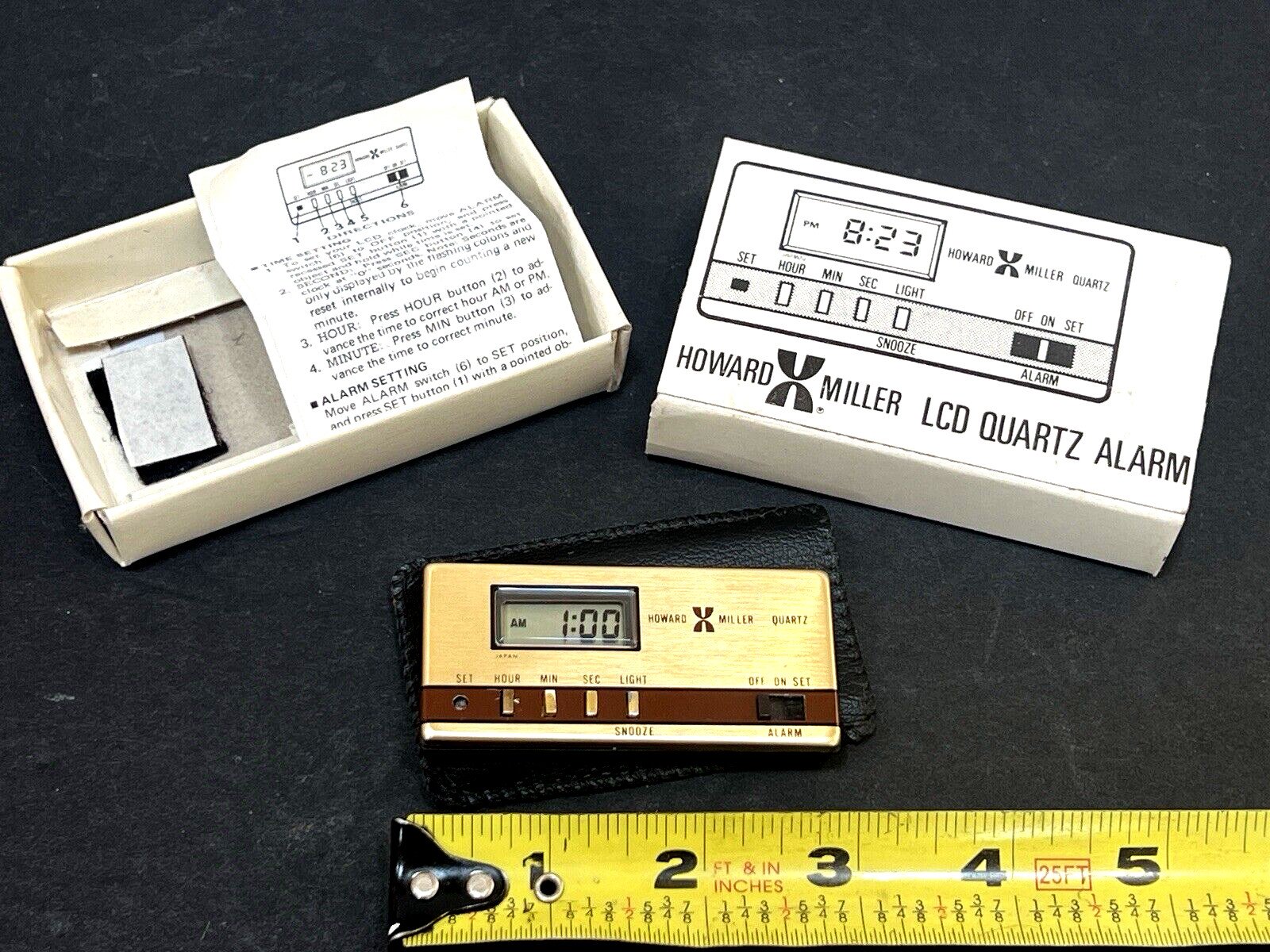 VTG Howard Miller LCD Quartz Alarm Clock Model 622-799 TESTED, New Batteries !!!