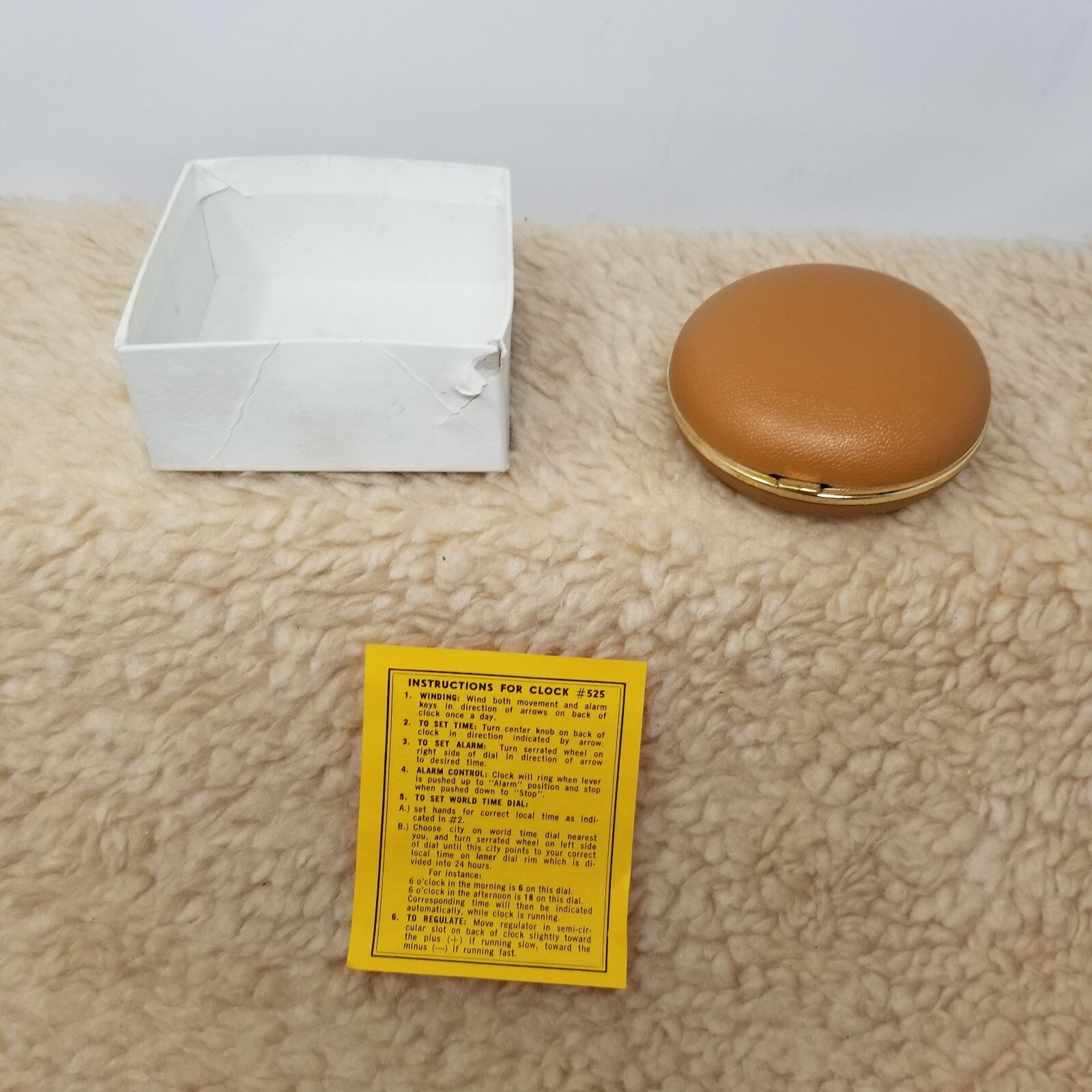 VTG Linden Travel World Clock World Map Time Zones Wind Up See Pics