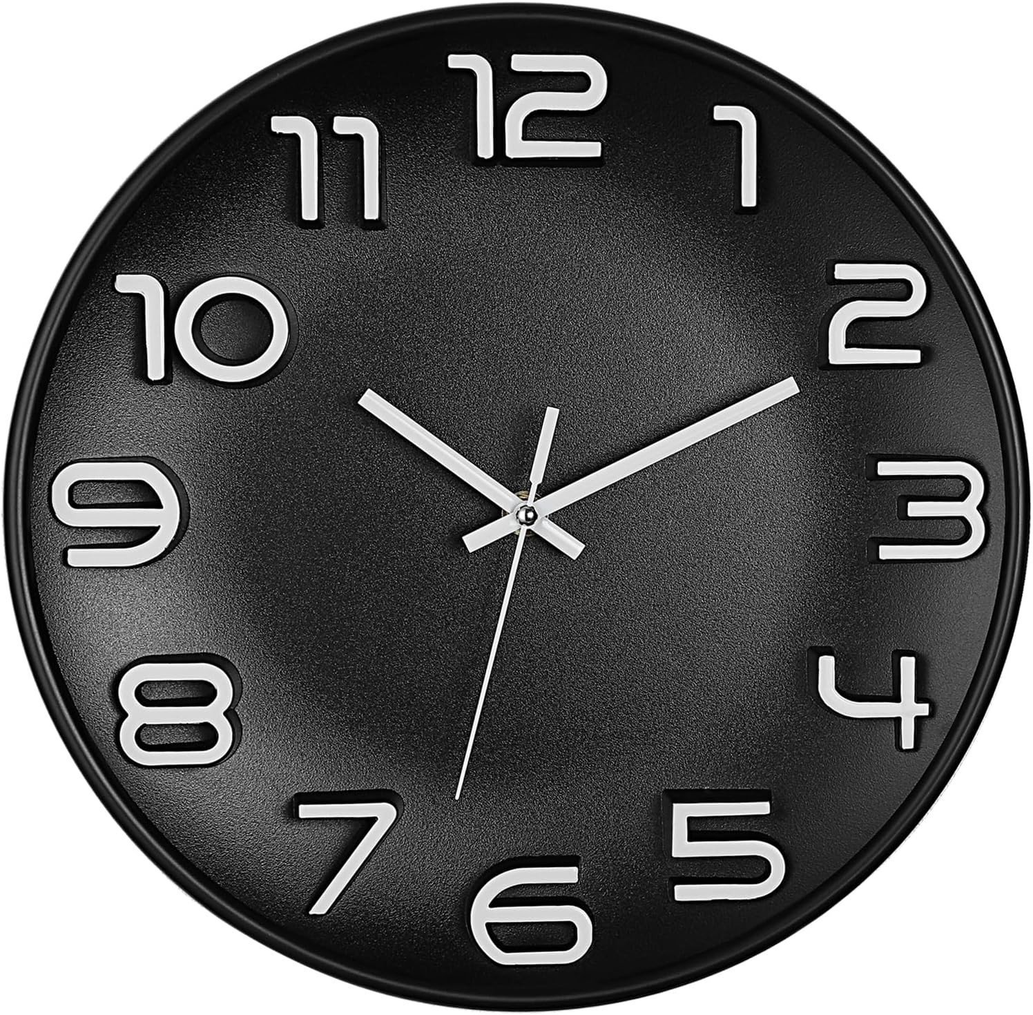Wall Clock 12 Inch Silent Non-Ticking Big Numbers Easy to Read Wall Clocks Decor