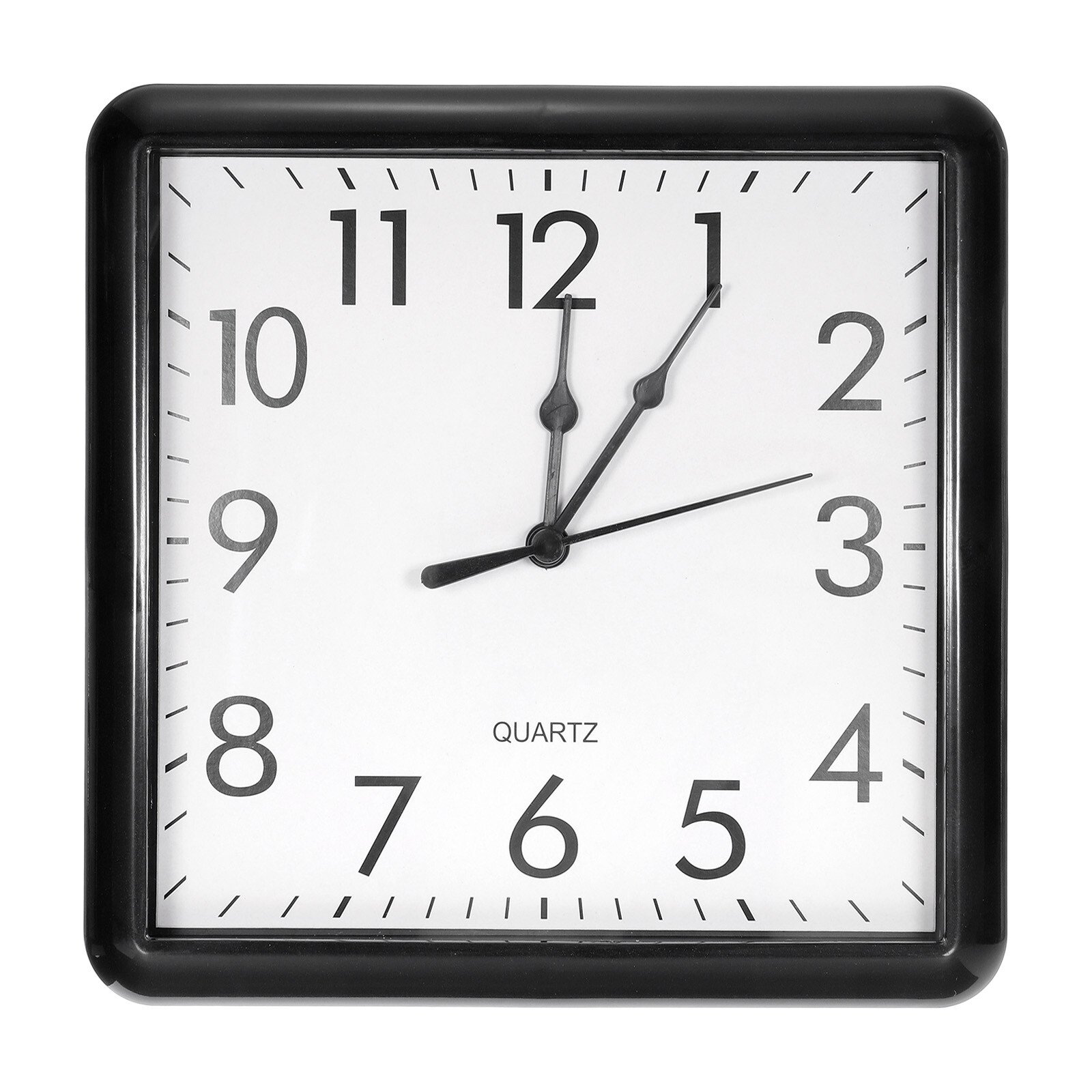 Wall Clock 9" x 9" Quartz Battery Operated Silent Square Wall Clocks Black