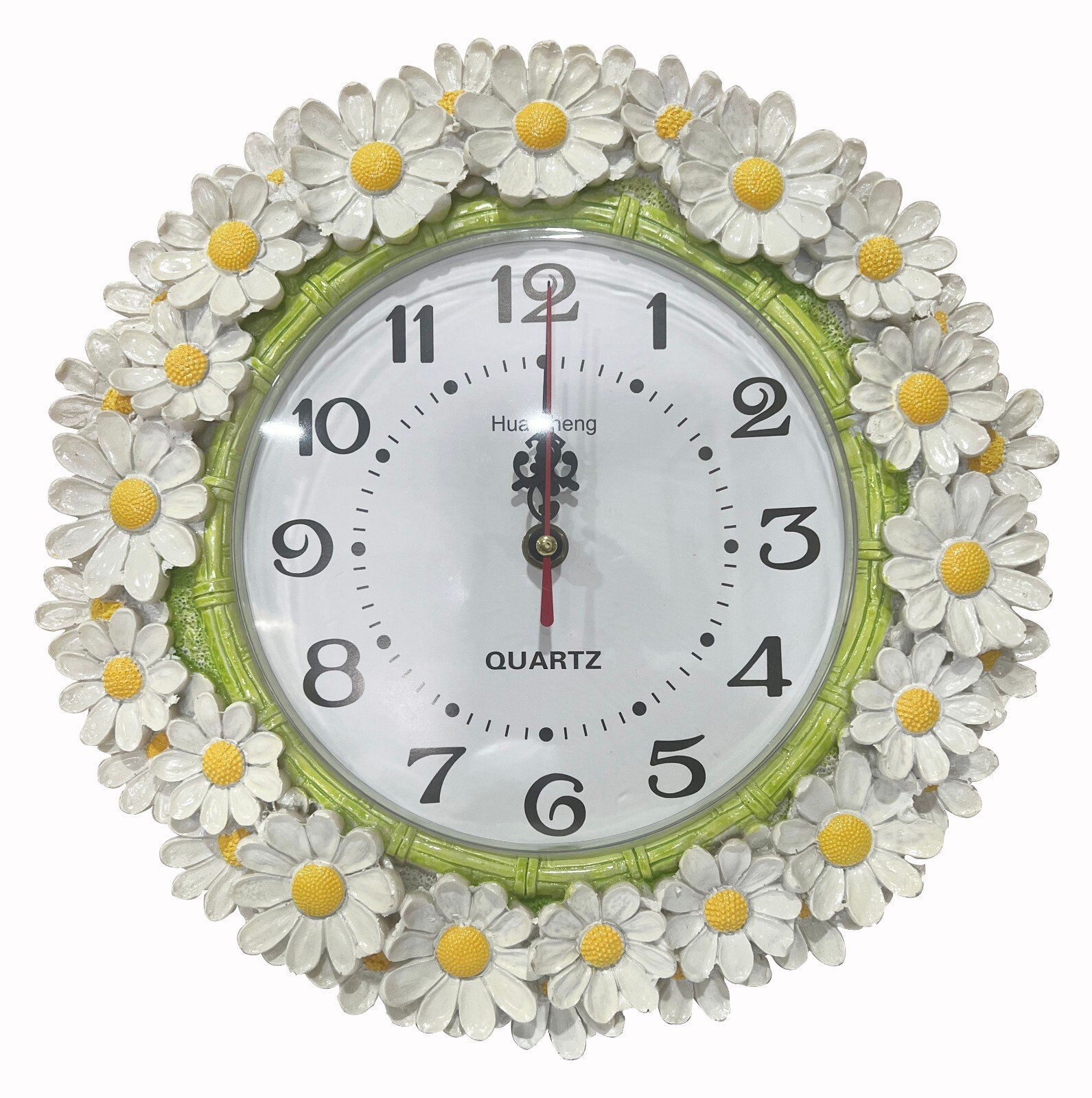 Wall Clock Flower Multi Color,Non - Ticking Whisper Quiet 12 inch,Sweep Movement
