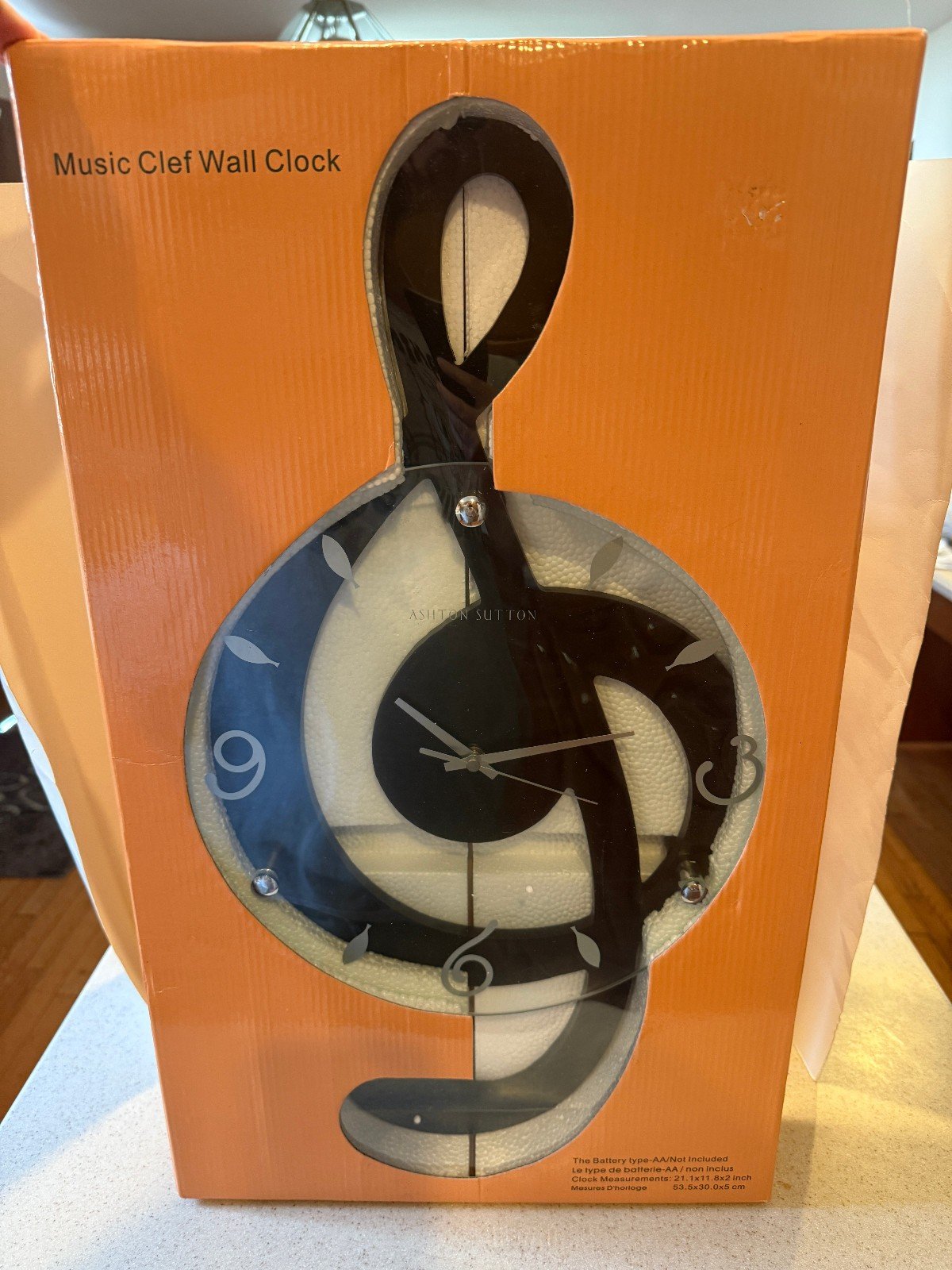 Wall Clock Musical Clef Note Wall Clock Office Home Decor Ashton Sutton Company