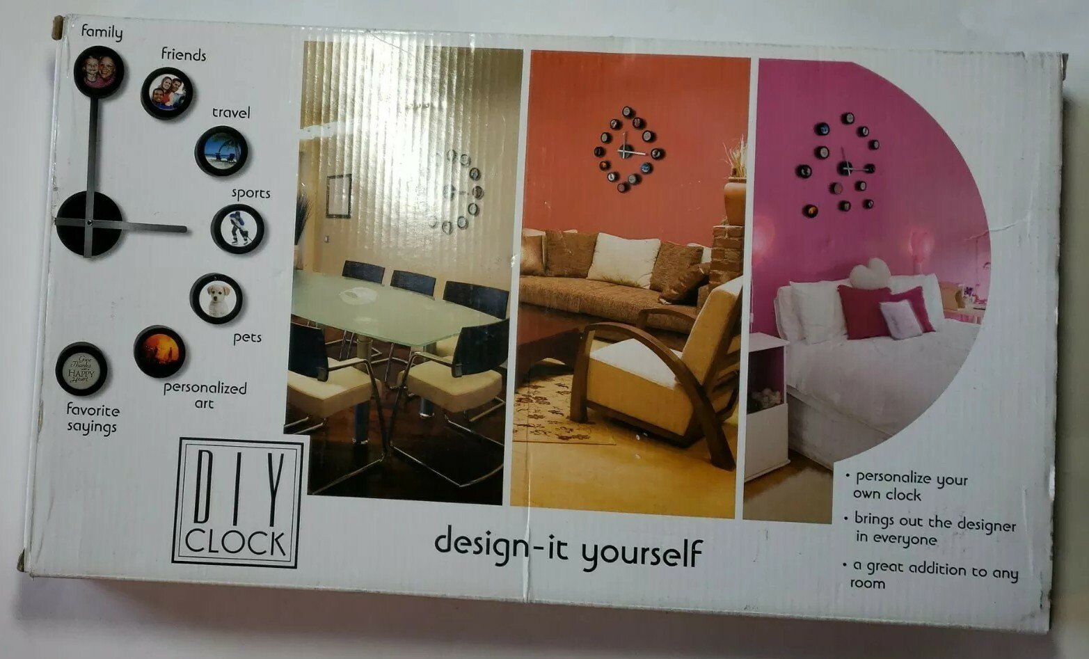 Wall Clock Photo Frame Clock 12 Pictures DIY Custom Decor Personalized