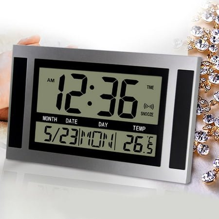 Wall Clocks Anniversary Reminder Battery Operated Timmer Indoor Temperature Digital for Study Room Living Room Hall School Shop , Black