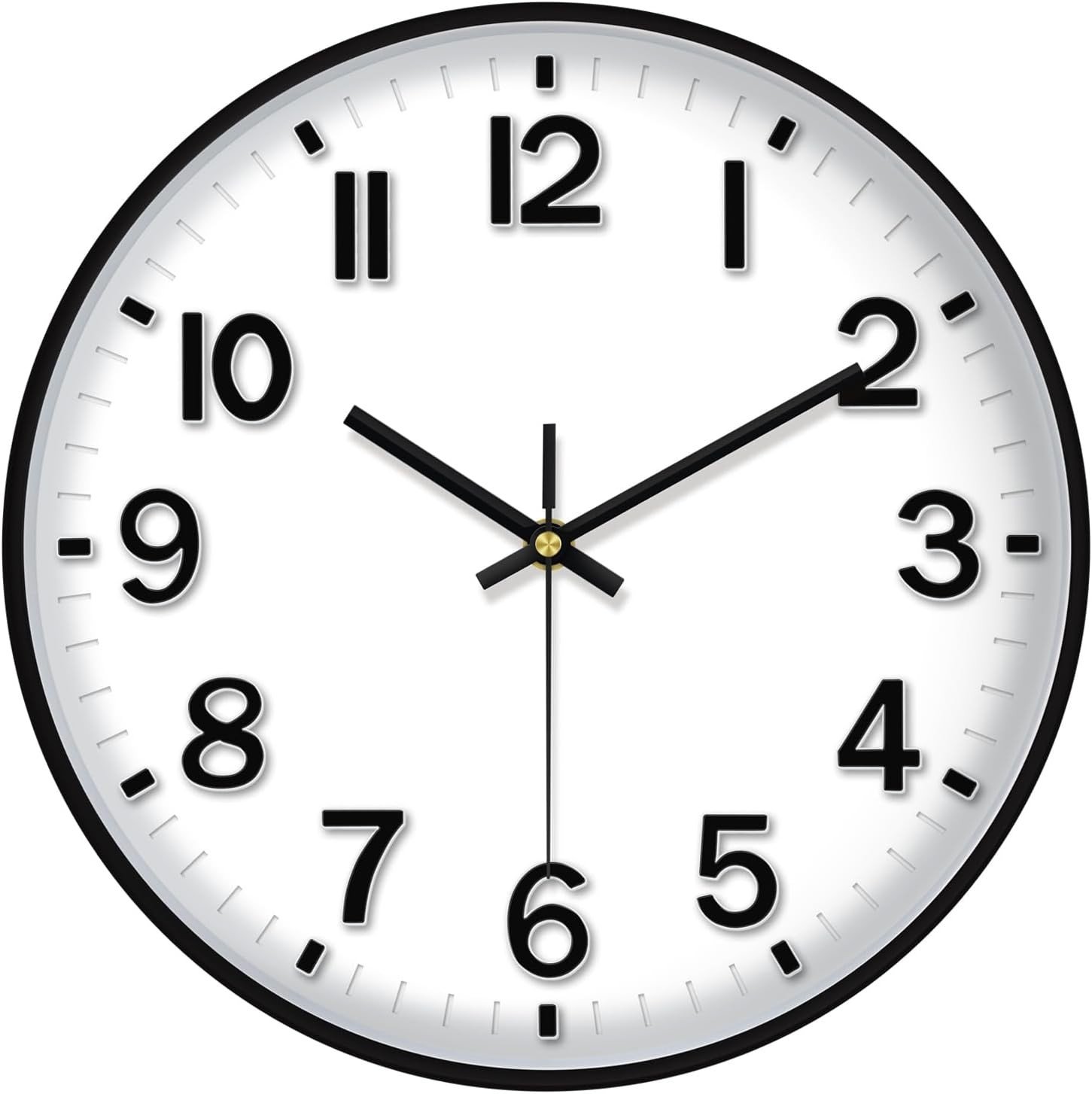 Wall Clock Silent & Non Ticking Modern Quartz Battery Operated Digital Quiet Swe