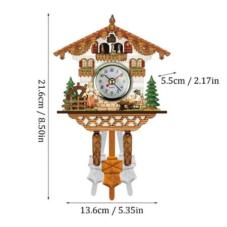 Weerihhol Wall Clock Chime Alarm Clock Retro Clock Wooden Living Room Clock Classroom Clock Manipulative