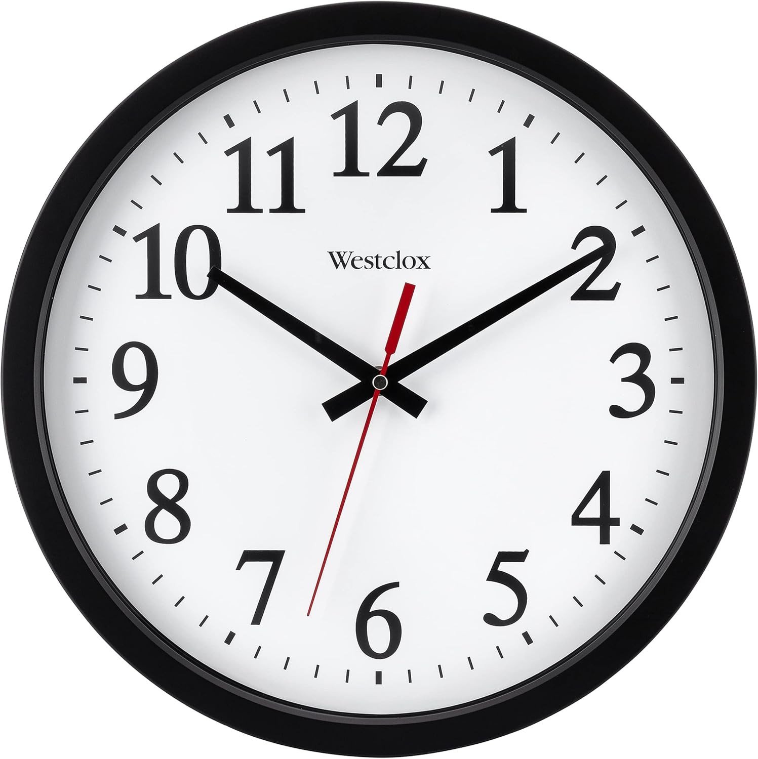 Westclox 14" Round Electric Powered Office Wall Clock White Round, Black