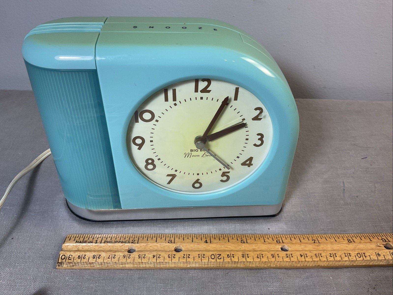 Westclox Big Ben Moon Beam Light Up Alarm Clock Vintage Retro Blue